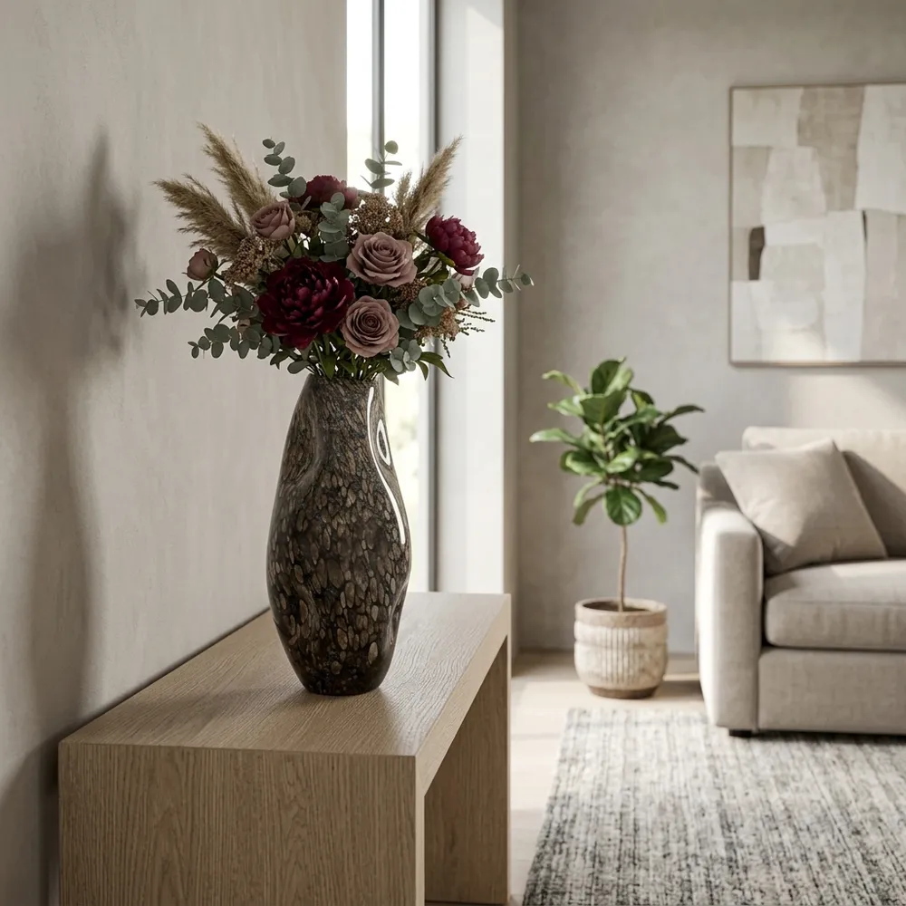 COLEGATE BROWN GLASS VASE 17 (IN)