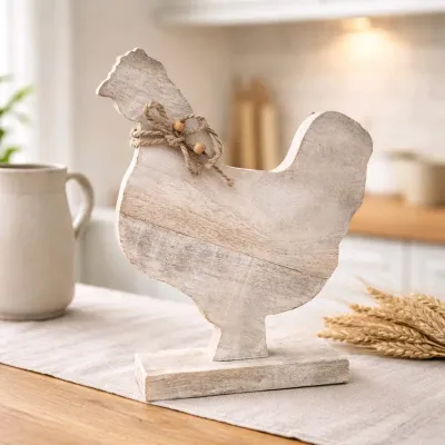 Wooden Rooster 12x10in