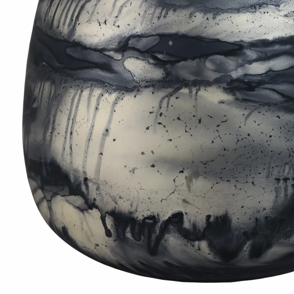 CLYDEBURN BLUE GLASS VASE 13 (IN)