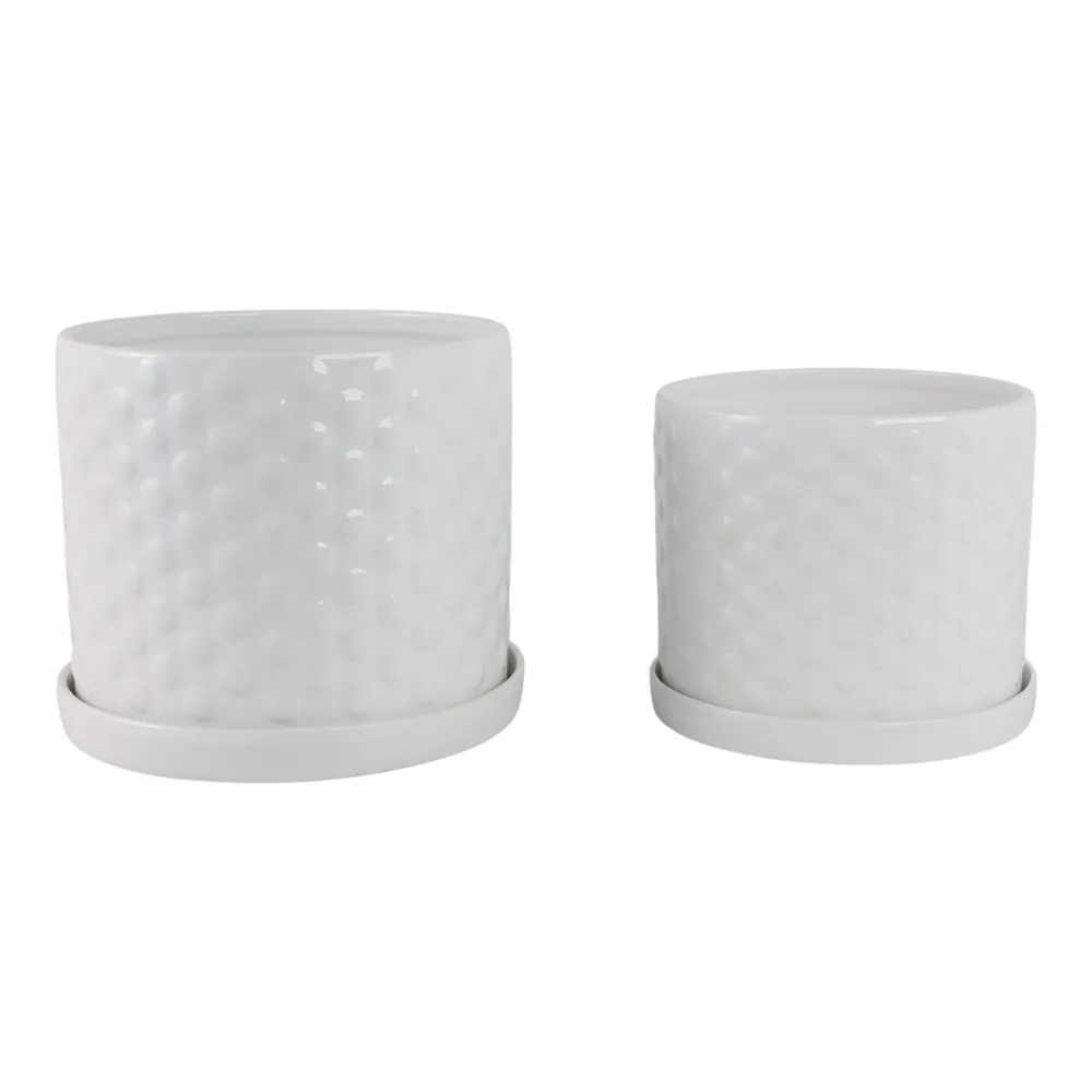 DECKERFORD SET OF 2 WHITE PLANTER 10 (IN)