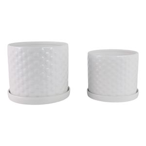 DECKERFORD SET OF 2 WHITE PLANTER 10 (IN) 4