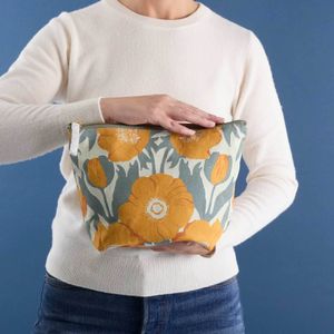 Icelandic Poppies Gold Large Essential Canvas Pouch 4