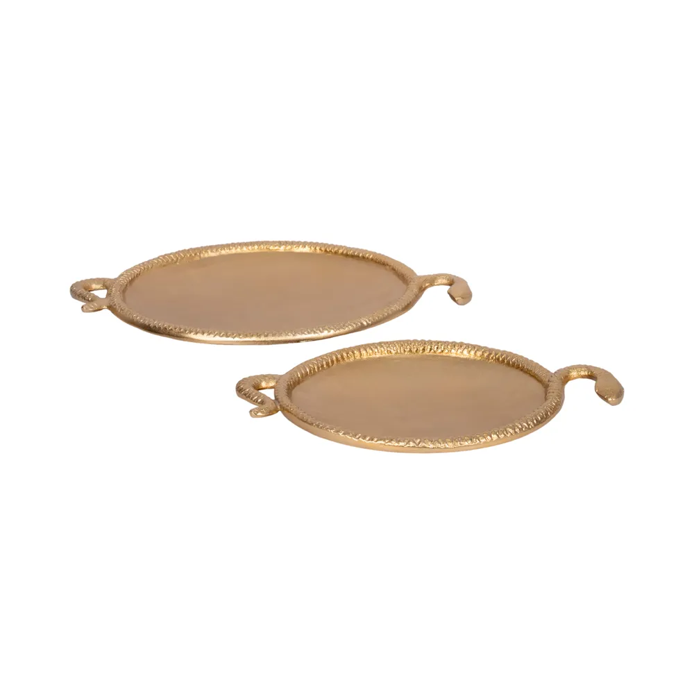 GLENNMILL SET OF 2 GOLD TRAY 2 (IN)