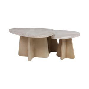RIDER SET OF 2 BROWN COFFEE TABLES 18 (IN) 3