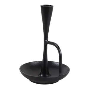 DECKERROSE BLACK CANDLE HOLDER 8 (IN) 4