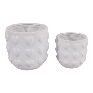DRAPEROAK SET OF 2 WHITE PLANTER 7 (IN) 4