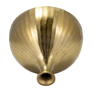 METAL, 7" BULBOUS VASE,GOLD 5