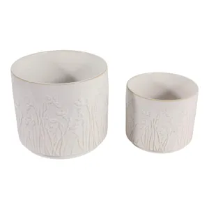 DANEBY SET OF 2 IVORY PLANTER 7 (IN) 5