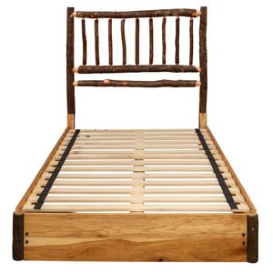 Hickory Log Traditional Bed with Rail System - King - Cognac 5