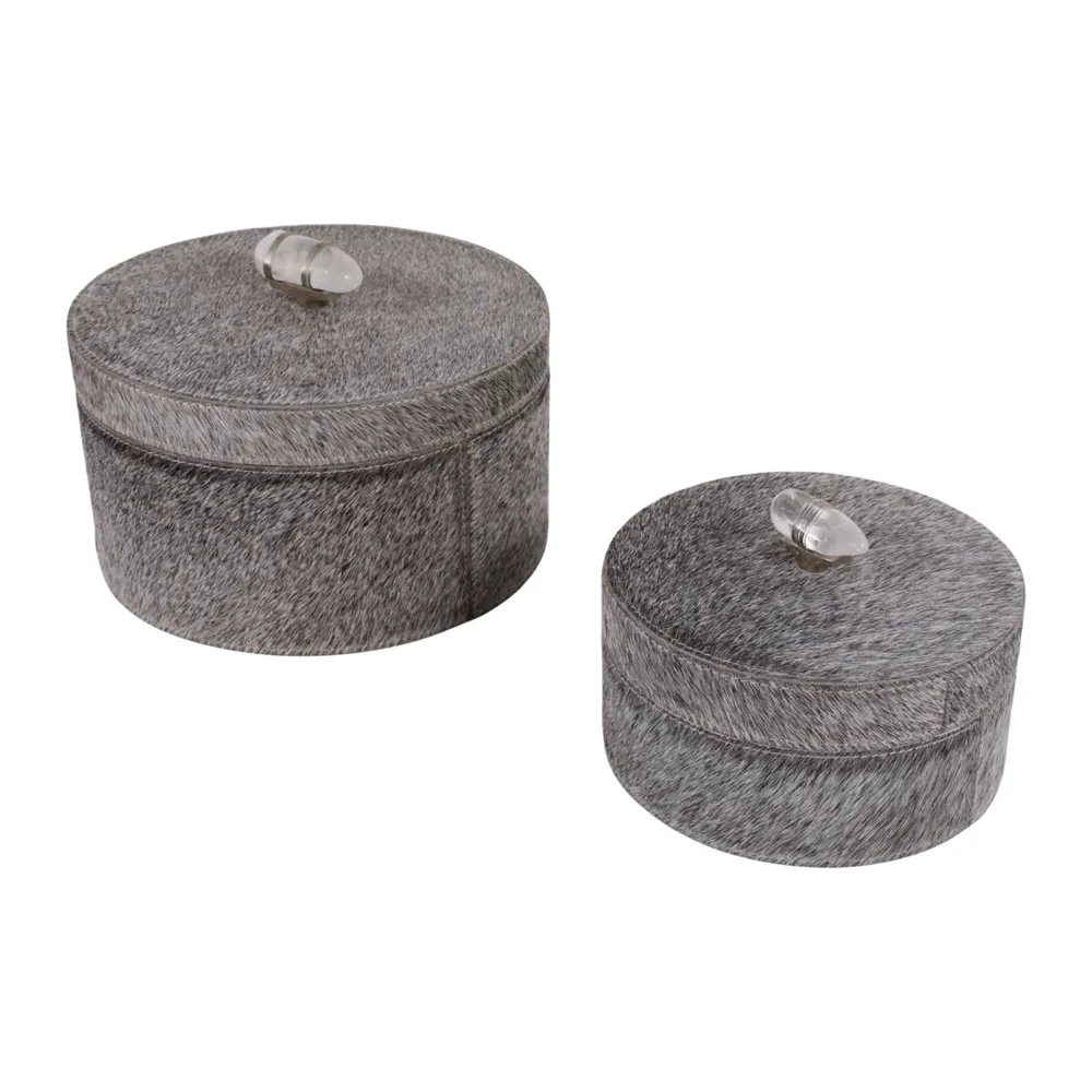 GERBERBEACH SET OF 2 GRAY BOXES 5 (IN)