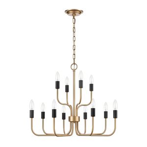 Epping Avenue 24'' Wide 12-Light Chandelier - Aged Brass 2