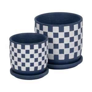 BRIGHTONVIEW SET OF 2 BLUE PLANTER 6 (IN) 5