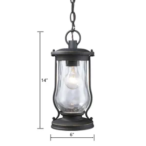 Farmstead 6'' Wide 1-Light Outdoor Pendant - Matte Black 2