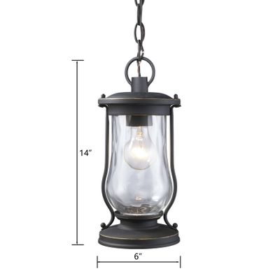 Farmstead 6″ Wide 1-Light Outdoor Pendant - Matte Black