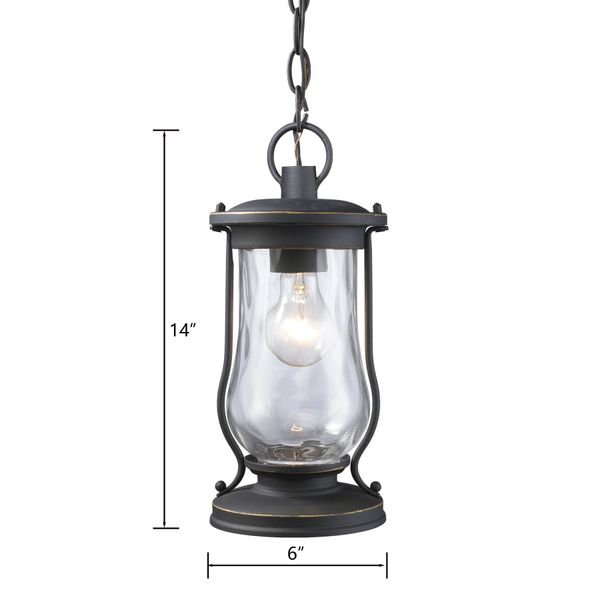 Farmstead 6'' Wide 1-Light Outdoor Pendant - Matte Black