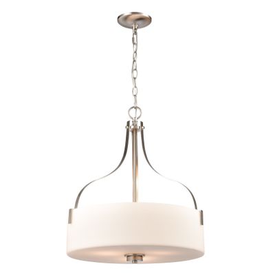 Market Square 18″ Wide 3-Light Pendant - Brushed Nickel