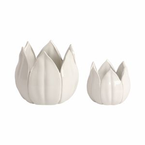 GENTRYWIND SET OF 2 WHITE PLANTER 8 (IN) 4