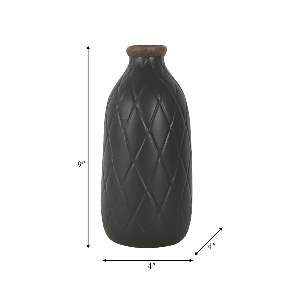 EMMONSFORD BLACK VASE 9 (IN)