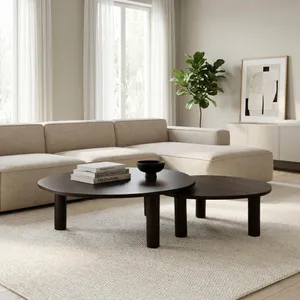 FORRESTBROOK SET OF 2 BROWN COFFEE TABLES 16 (IN) 2