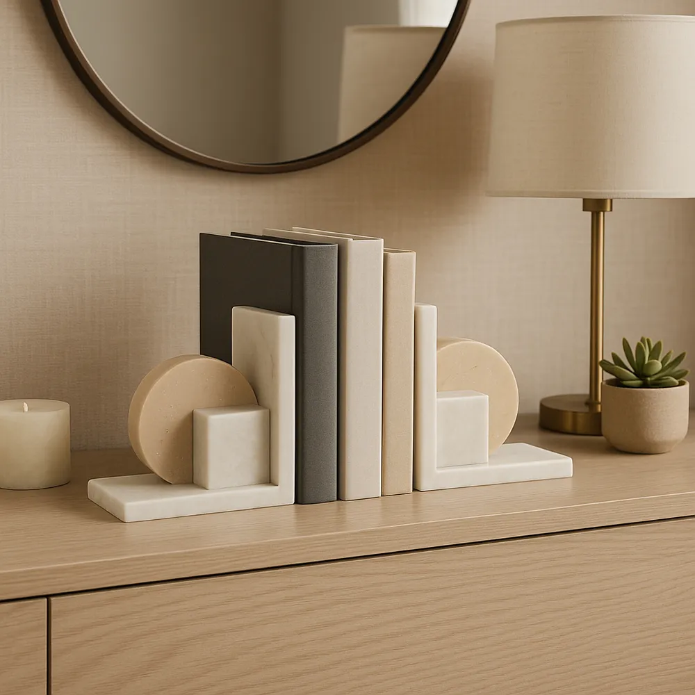 CASEYLAND SET OF 2 WHITE BOOKENDS 6 (IN)