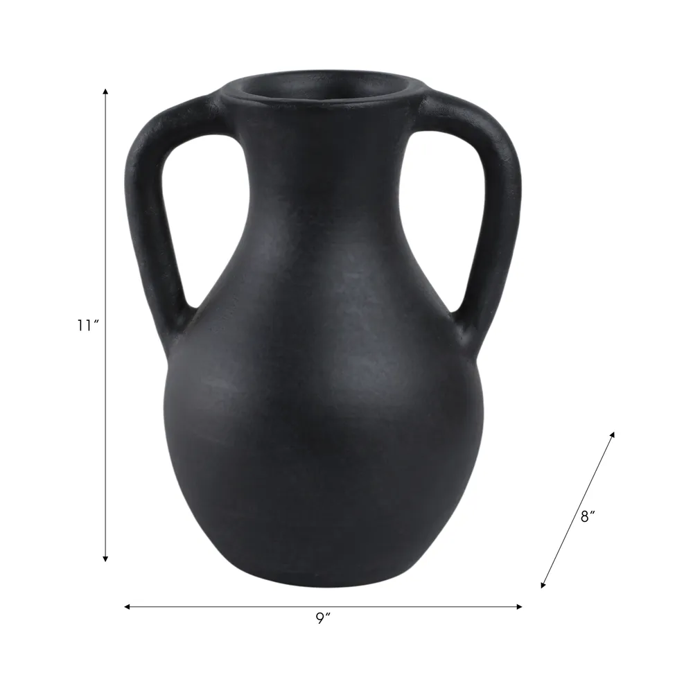 SHERMANCLIFF BLACK VASE 12 (IN)
