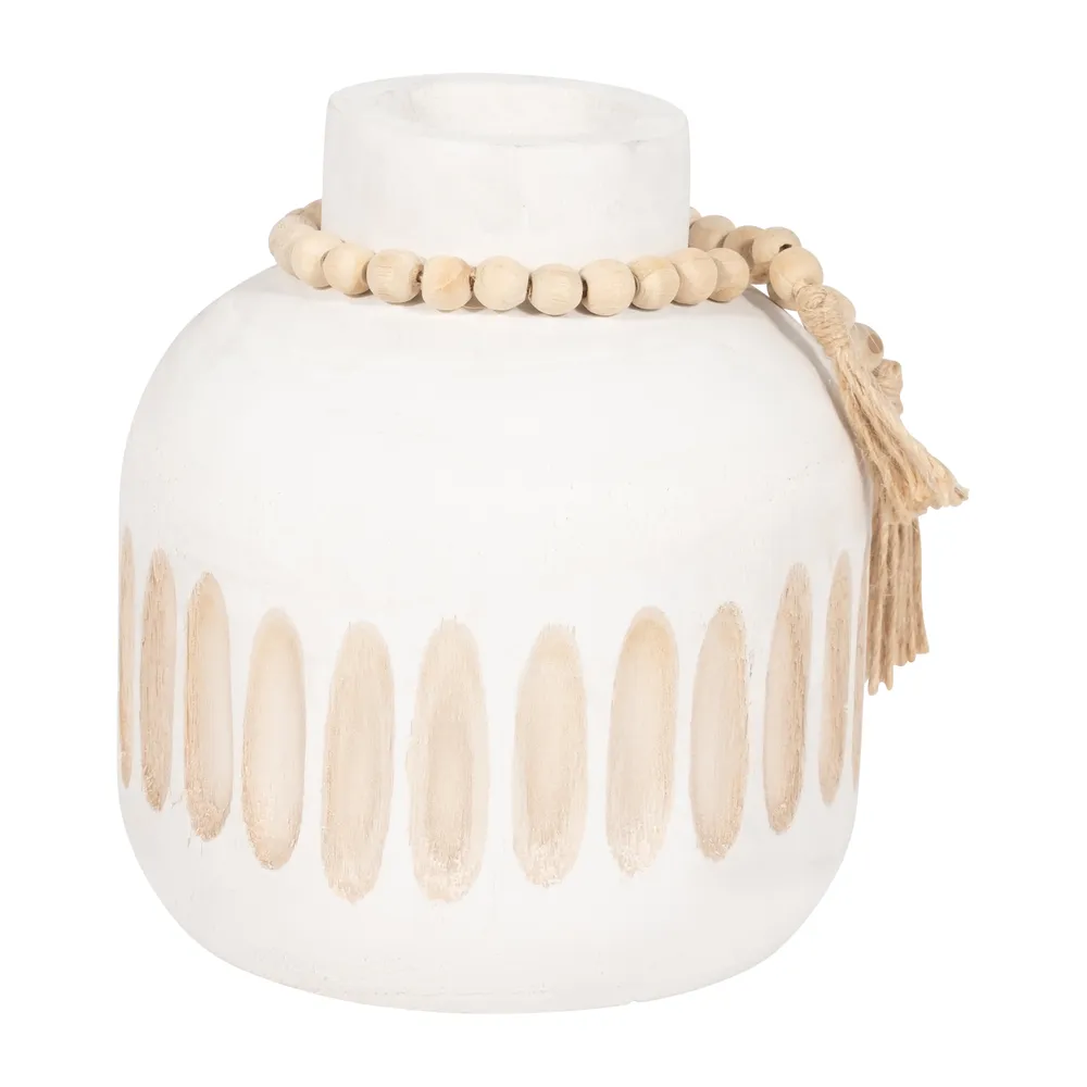 PEARLLAND WHITE VASE 8 (IN)