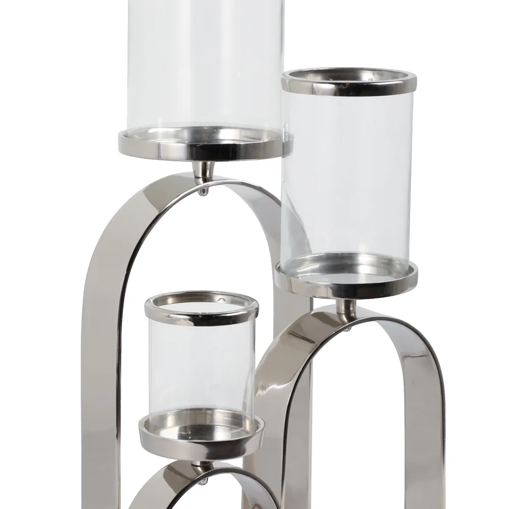 FLYNN SET OF 3 SILVER CANDLE HOLDER 22 (IN)