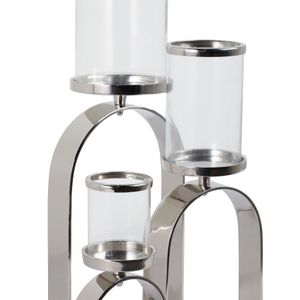 FLYNN SET OF 3 SILVER CANDLE HOLDER 22 (IN) 6
