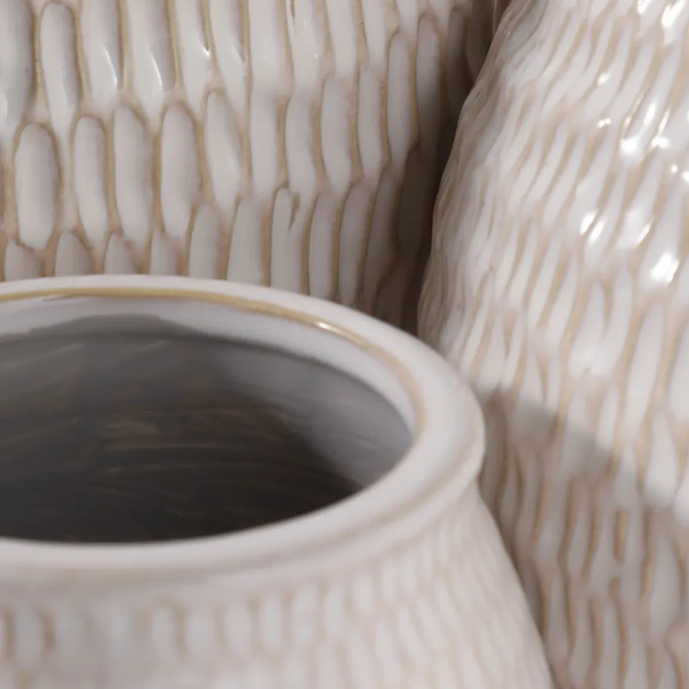 HILTONCLIFF SET OF 3 IVORY PLANTER 10 (IN)