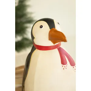 Large Painted Metal Penguin 2
