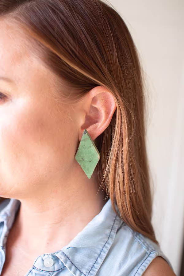 Organic Clay Lenca Earrings \ Ivory