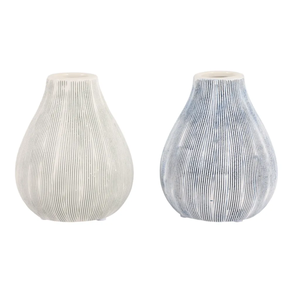 HARKENTON SET OF 2 BLUE VASES 5 (IN)