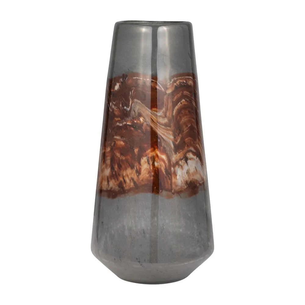 EVERTONVALE BLACK GLASS VASE 17 (IN)