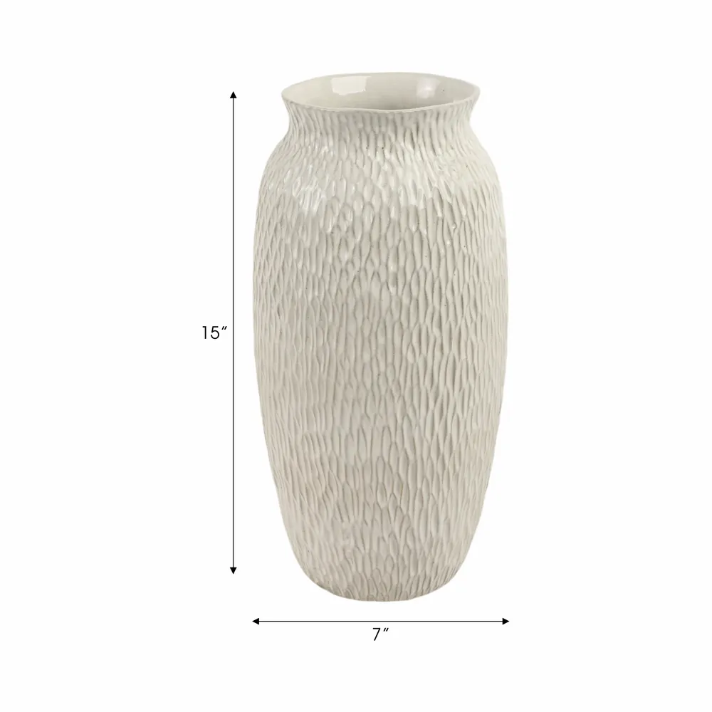 BENNETSIDE WHITE VASE 15 (IN)
