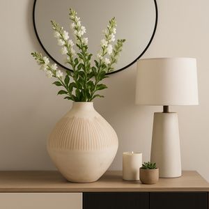 DRAKE IVORY GLASS VASE 14 (IN) 10