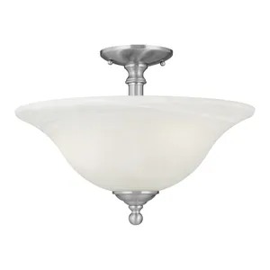 Riva 16'' Wide 3-Light Semi Flush Mount - Brushed Nickel 1