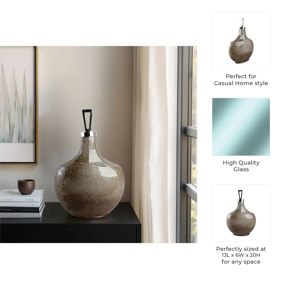 TATUMMORE WHITE GLASS VASE 20 (IN)