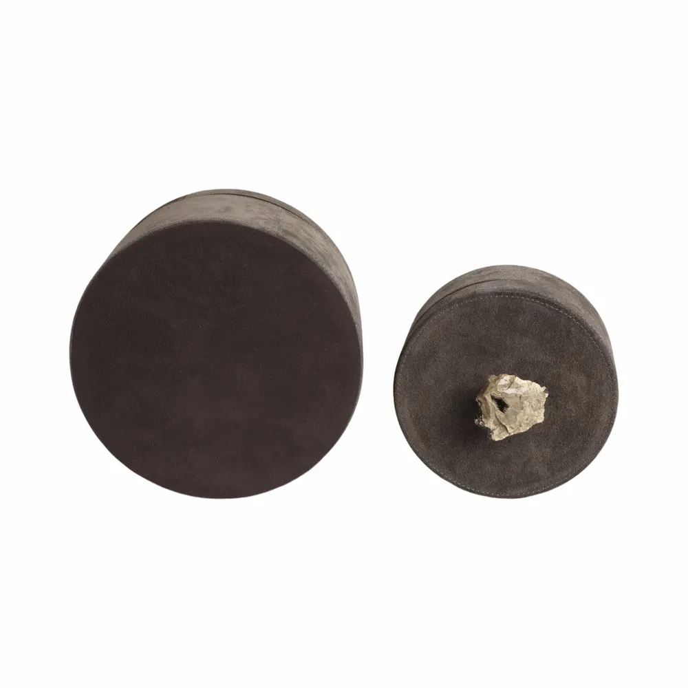 GRAYSONHAVEN SET OF 2 GRAY BOXES 5 (IN)
