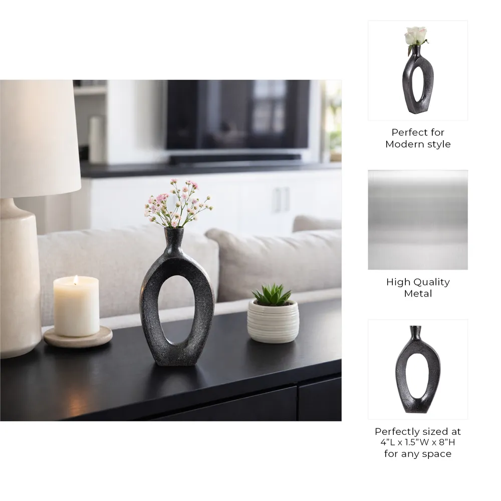 ALBAFORD BLACK VASE 8 (IN)