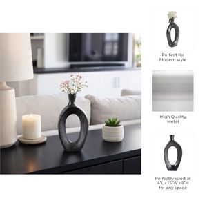 ALBAFORD BLACK VASE 8 (IN) 11
