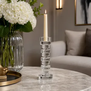 FINNSHAW CLEAR CANDLE HOLDER 9 (IN) 2