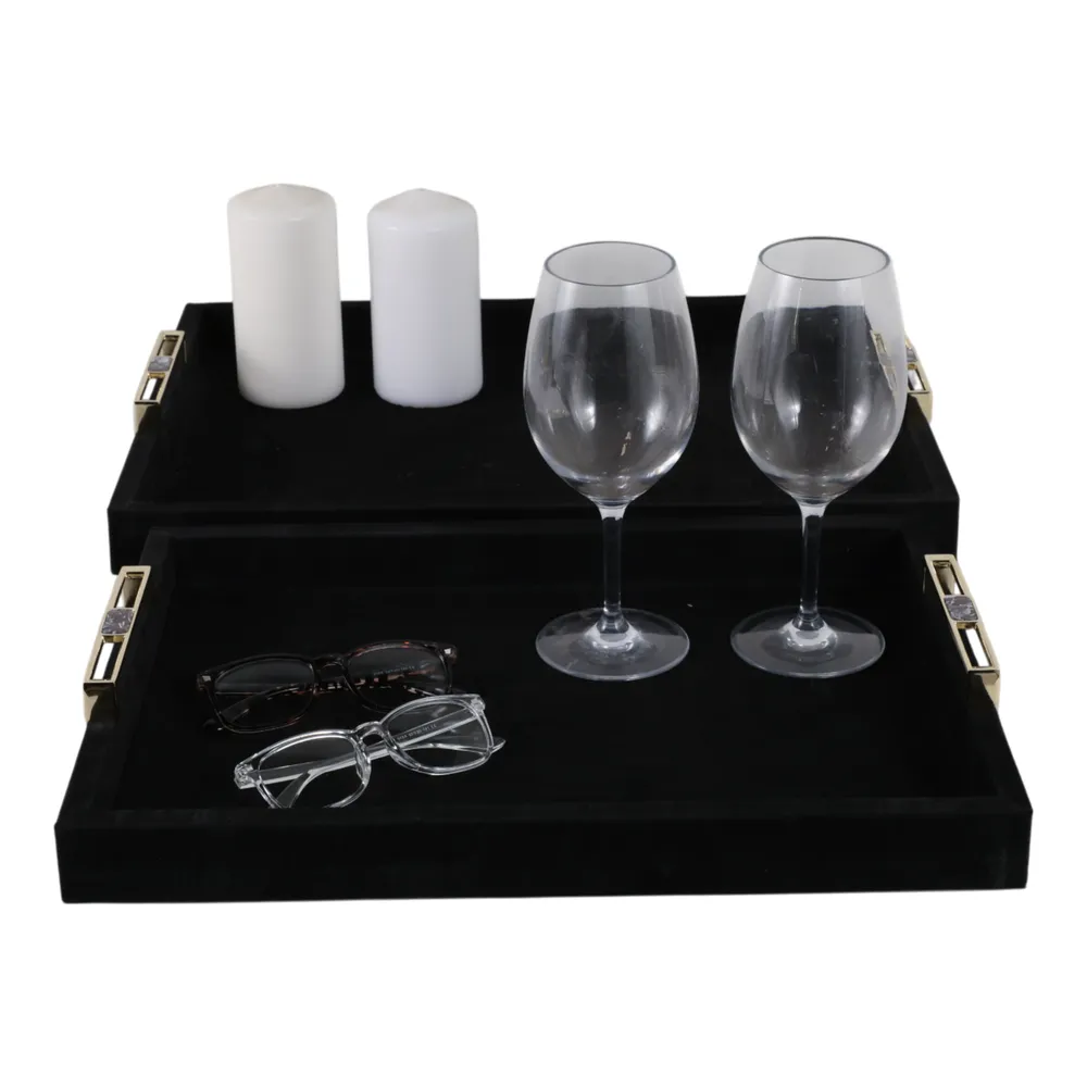 EASTONCREST SET OF 2 BLACK TRAY 3 (IN)