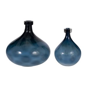 HESTONWELL BLUE GLASS VASE 13 (IN) 7