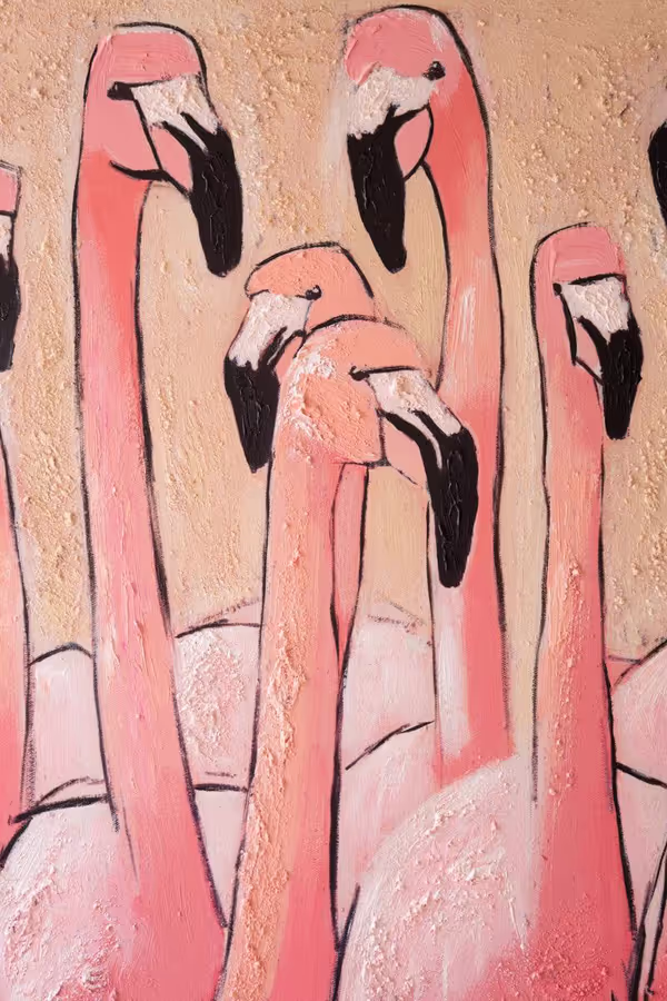 Framed Flamingo Painting