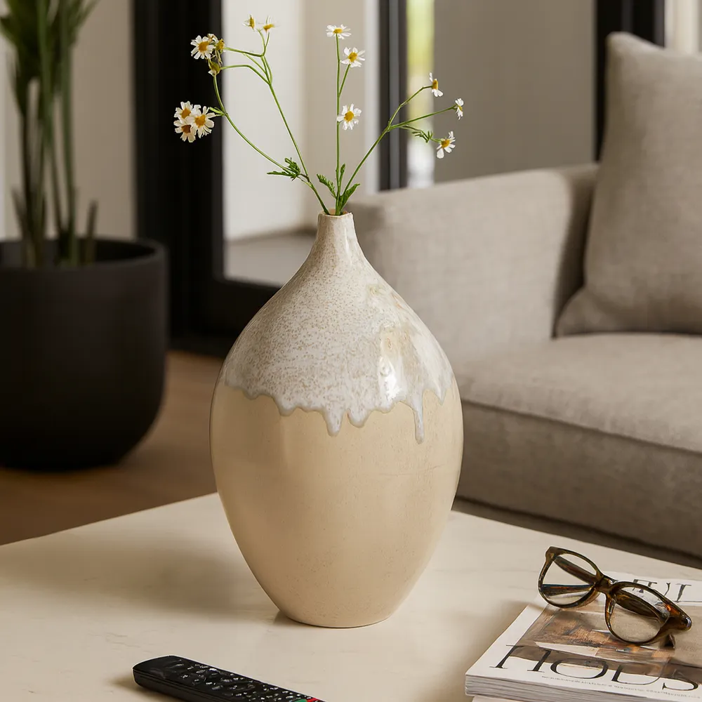 EMMETOAK CREAM VASE 18 (IN)