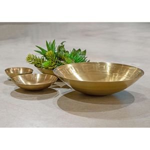 Greek Key Bowl - Set of 3 Brass 8