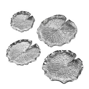 Lilypad Dimensional Wall Art - Set of 4 Silver 1