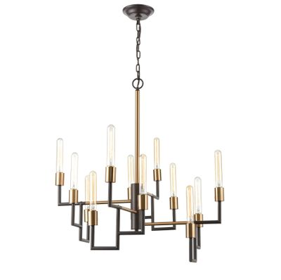 Congruency 29″ Wide 12-Light Chandelier - Oil Rubbed Bronze