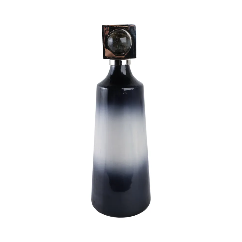 HADLEYHAM BLUE GLASS VASE 21 (IN)