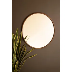 Round Wood Framed Mirror 2